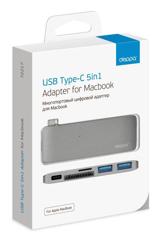 Deppa usb c. Deppa адаптер USB Type-c. Adapter deppa USB-C для MACBOOK. Адаптер Apple MACBOOK USB Type c 5 in 1 deppa Graphite. Deppa адаптер USB-C 6 В 1.