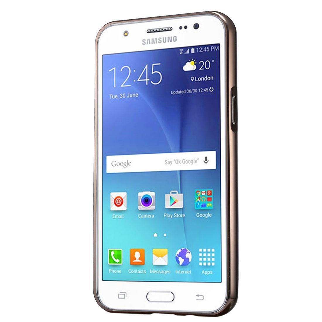 Чехол для Samsung Galaxy J7 (2016) SM-J710F (Черный с алюминиевым бампером)